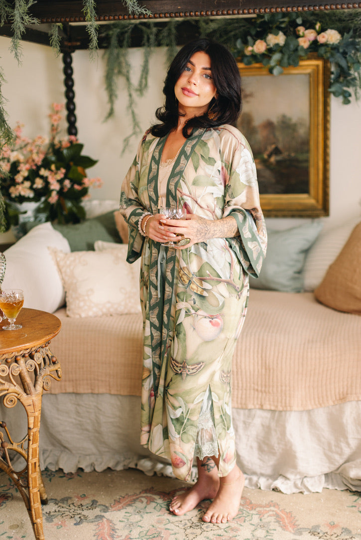 Fleur De Soleil Opera Duster Kimono Robe w/ Florals Pre-Order March 2026