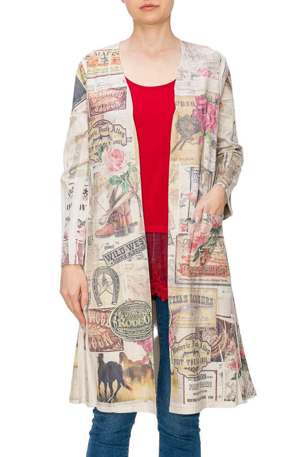 Rose West Buttery Faux Suede Longline Jacket with Pockets - Ships Late September