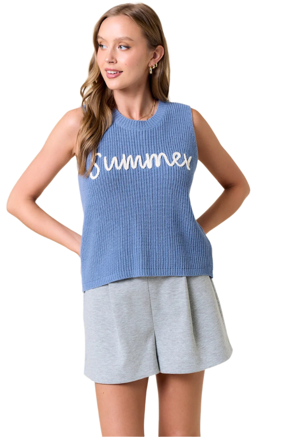 Round Neck Summer Sweater Tank Top