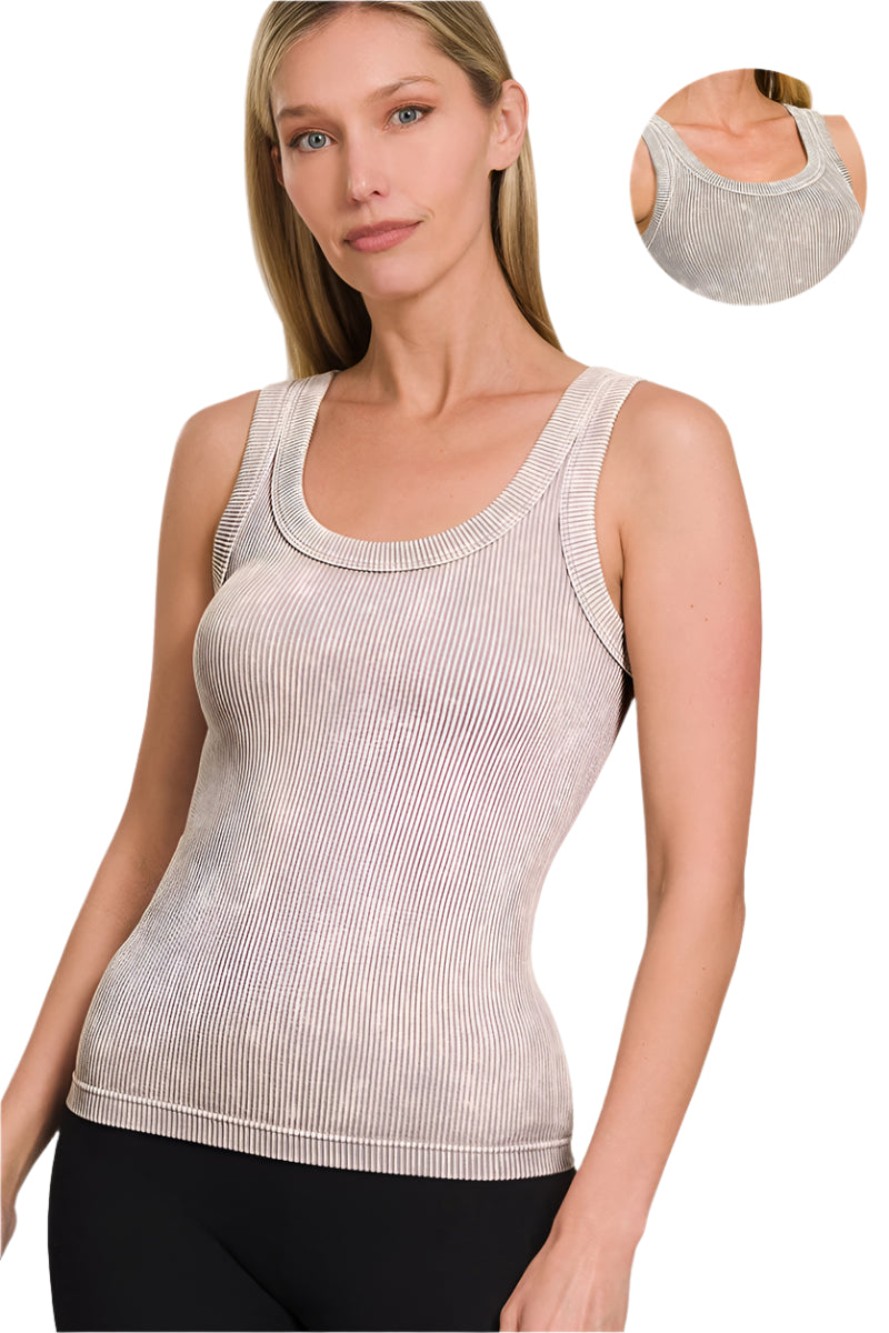Acid Mineral Washed Ribbed Tank
