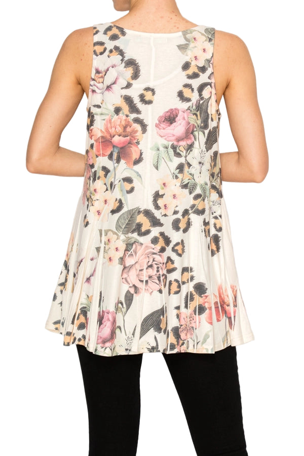Leo Rose Soft Flowy Tunic Tank with Hidden Pockets - Ships Late September