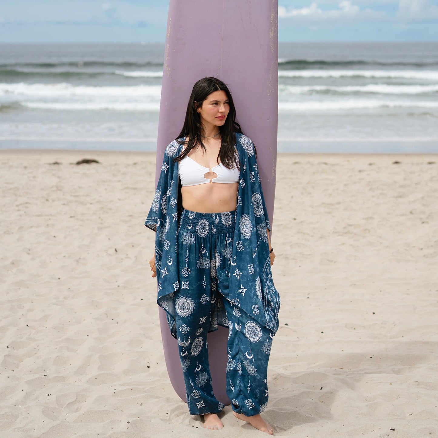 Nova Blue Lotus Moon Harem Pants