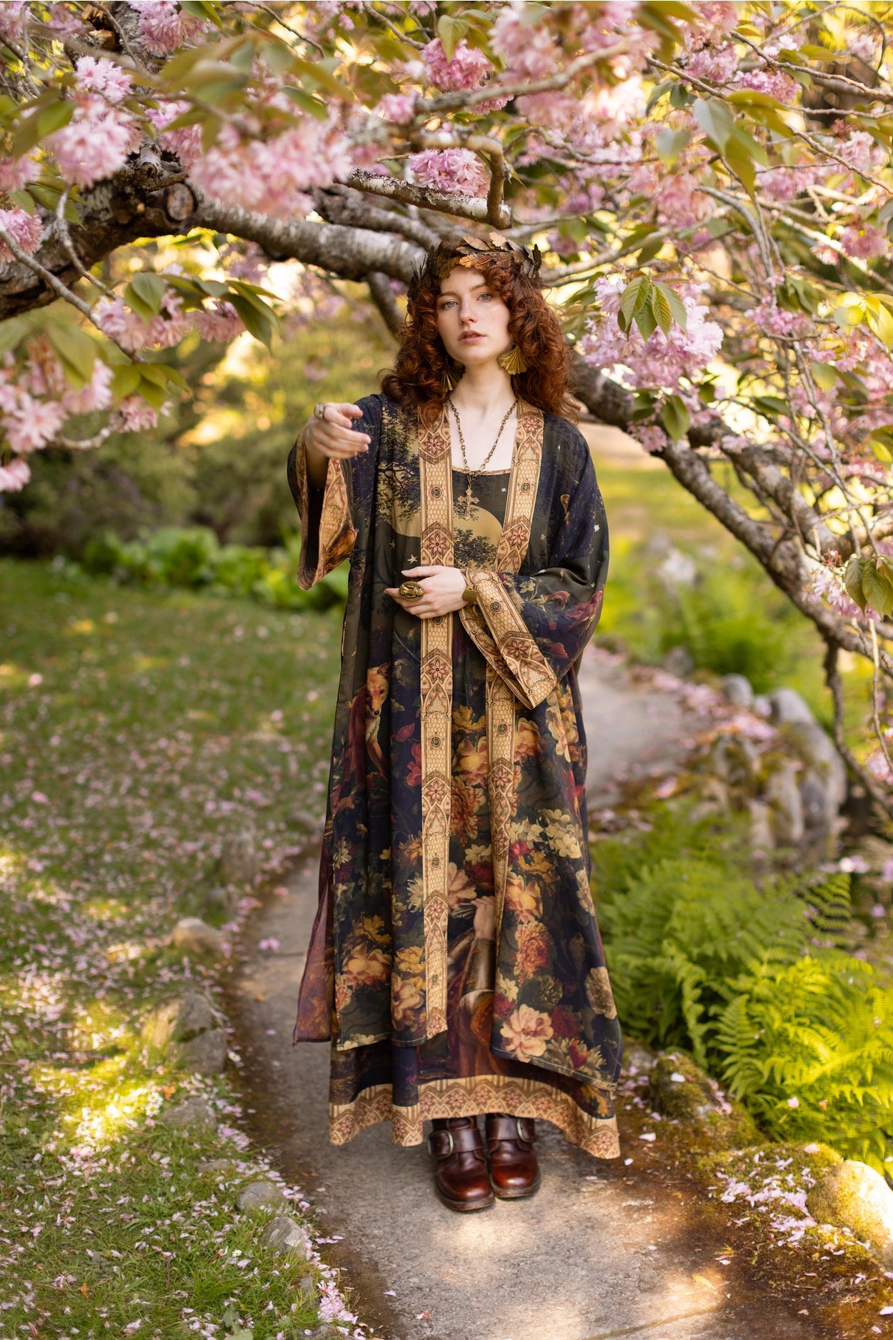 The Messenger Opera Duster Robe w/ Joan of Arc & Florals - Pre-Order Ships In September