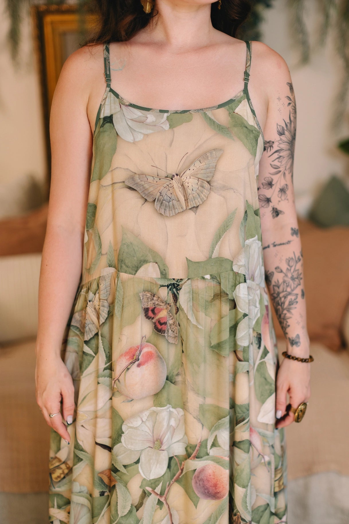 Fleur De Soleil Bohéme Long Maxi Slip Dress w/ Florals Pre-Order March 2026