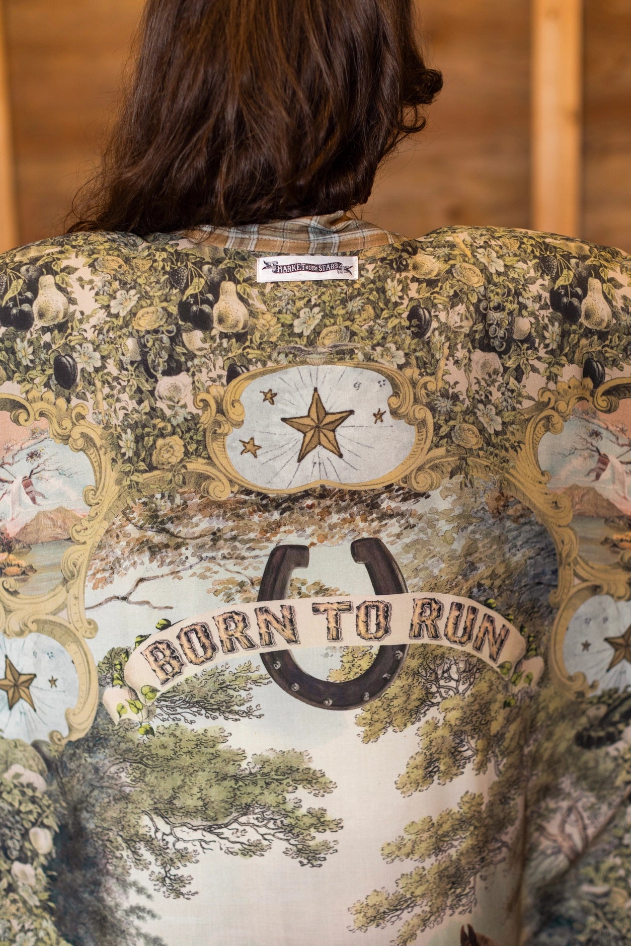Born To Run Opera Duster Kimono Robe Horse & Flower Print - Pre-Order - Ships In September