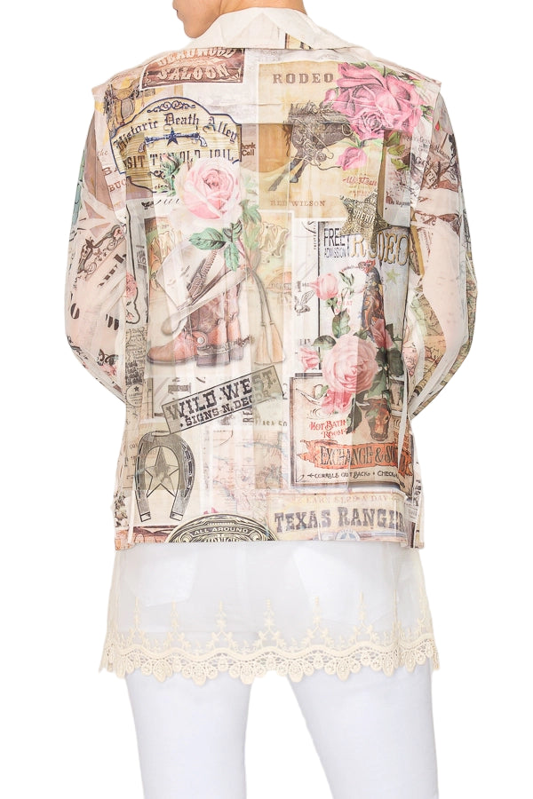 Rose West Buttery Faux Suede Mesh Trimmed Detailed Jacket - Ships Late September