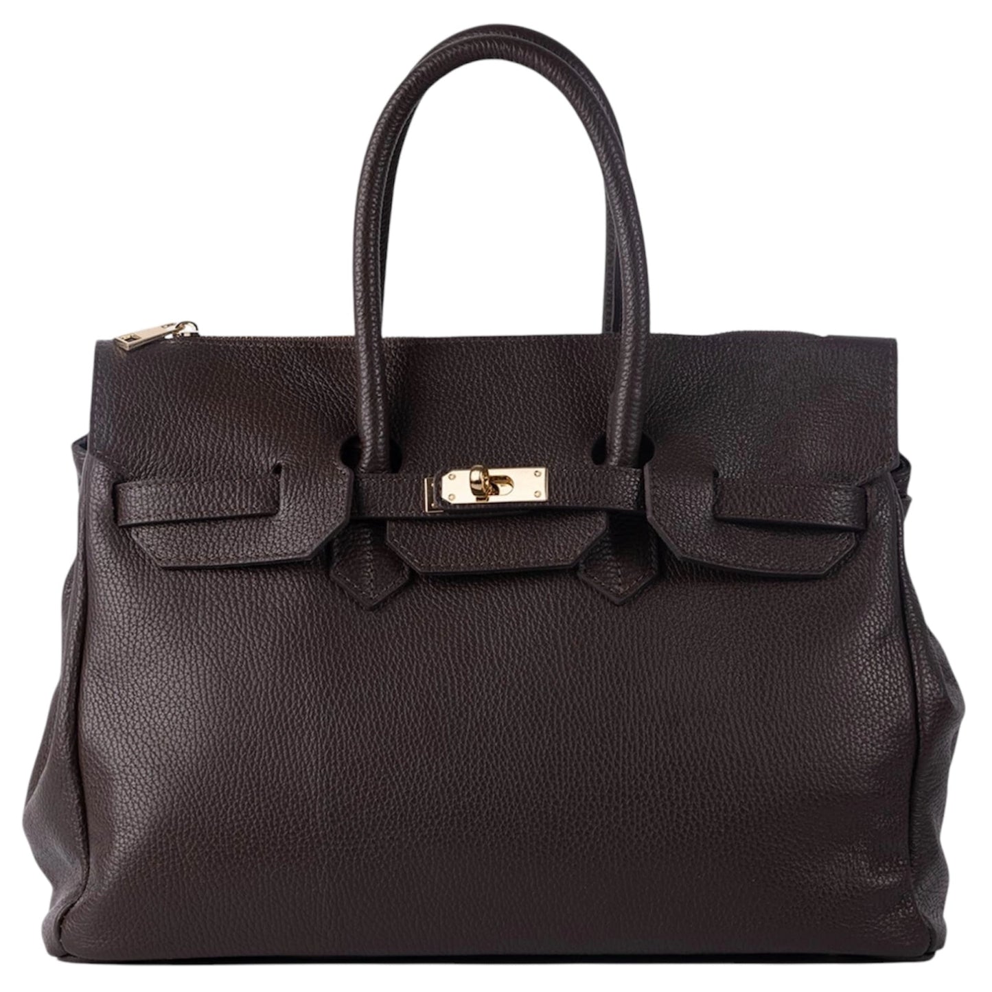 Chocolate Italian Dollaro Leather Handbag