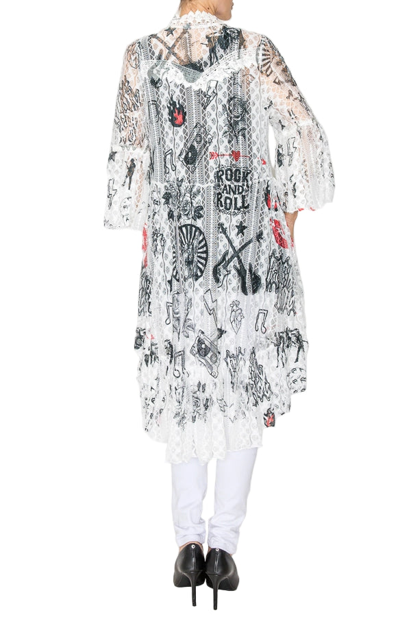 Rock and Roll Bohemian Hi Low Cardigan - Ships Late September