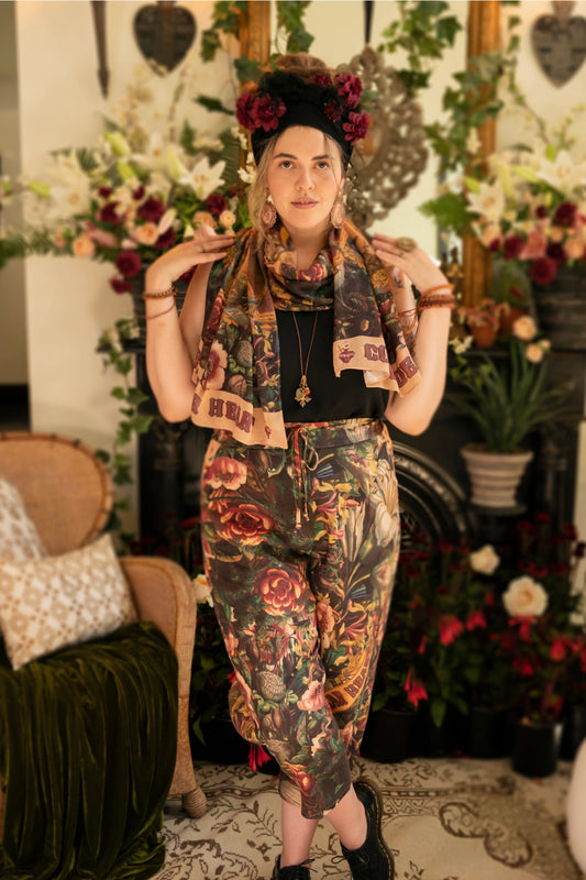 Courage Dear Heart Bohemian Bamboo Scarf with Sacred Heart - Preorder Ships August 1 - 30th