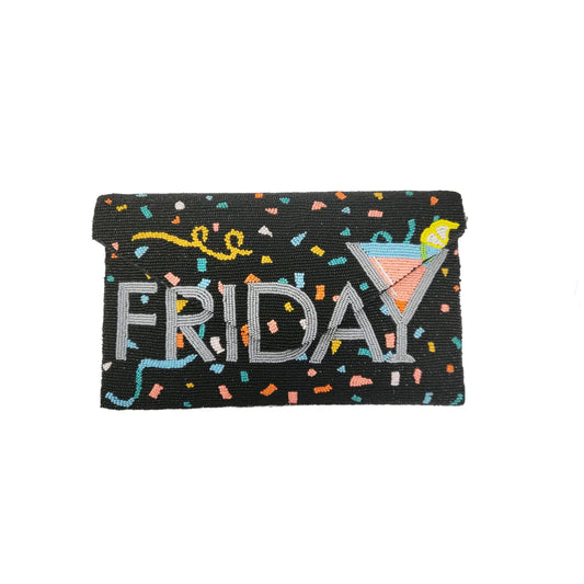 Beaded Friday Party Pop Art Clutch