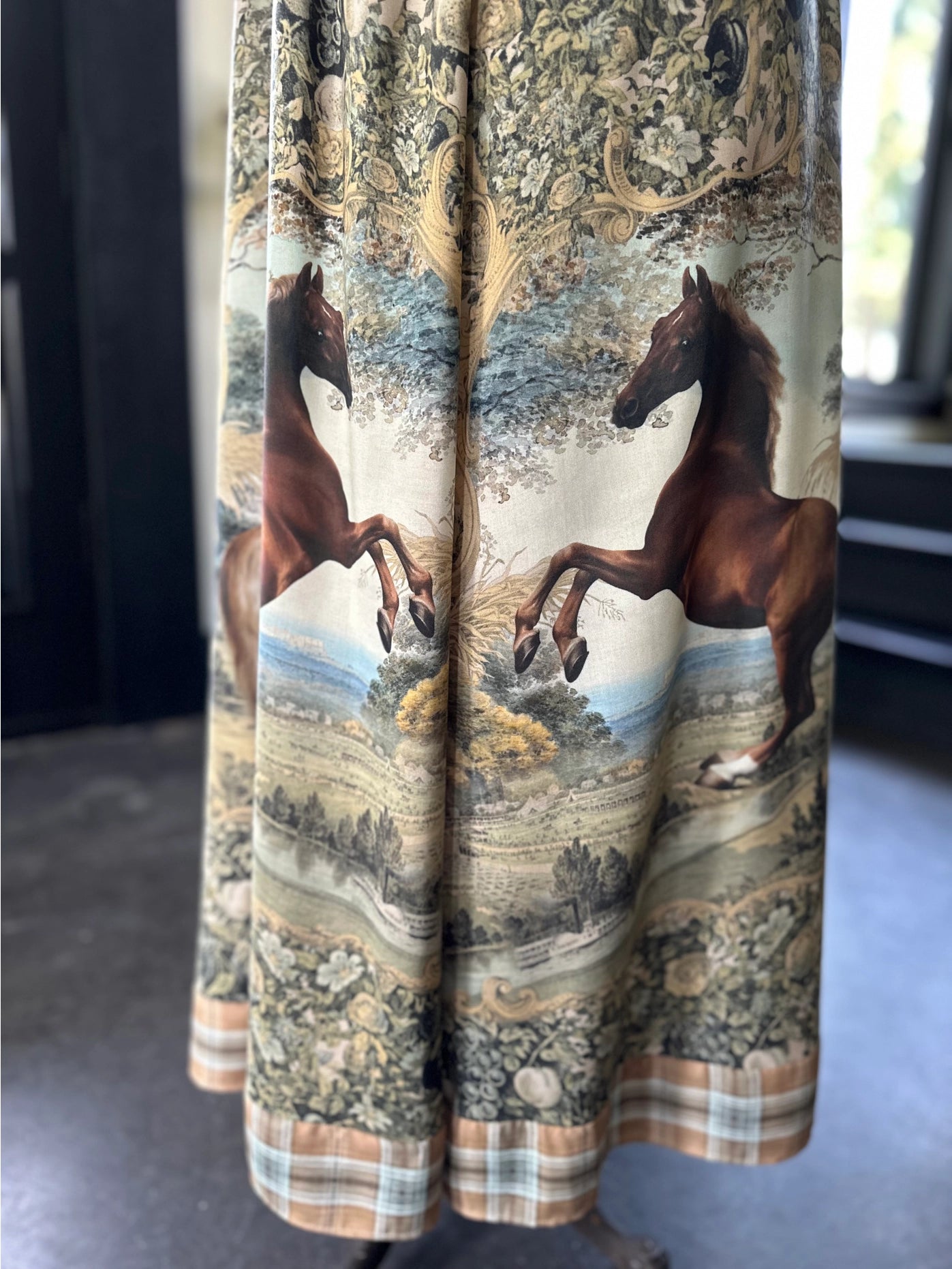 Born To Run Bohéme Reversible Long Maxi Slip Dress Horse & Plaid - Pre-Order - Ships In August