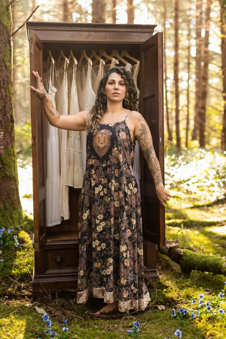 Lionheart Bohéme Slip Dress w/ Botanicals & Narnia Print Pre-Order Ships March 2026