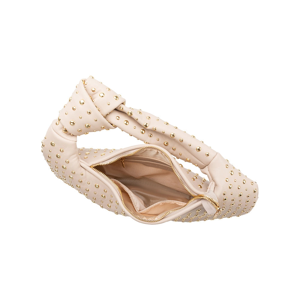 Melie Bianco Brigitte Large Studded Bone Shoulder Bag