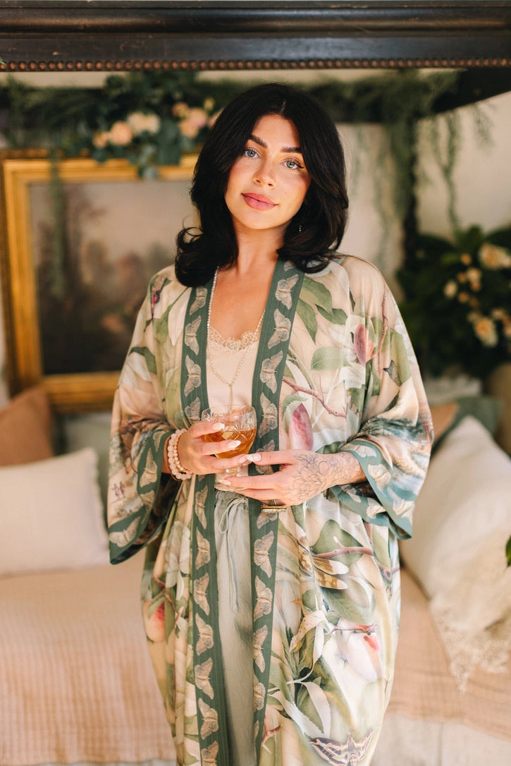 Fleur De Soleil Opera Duster Kimono Robe w/ Florals Pre-Order March 2026
