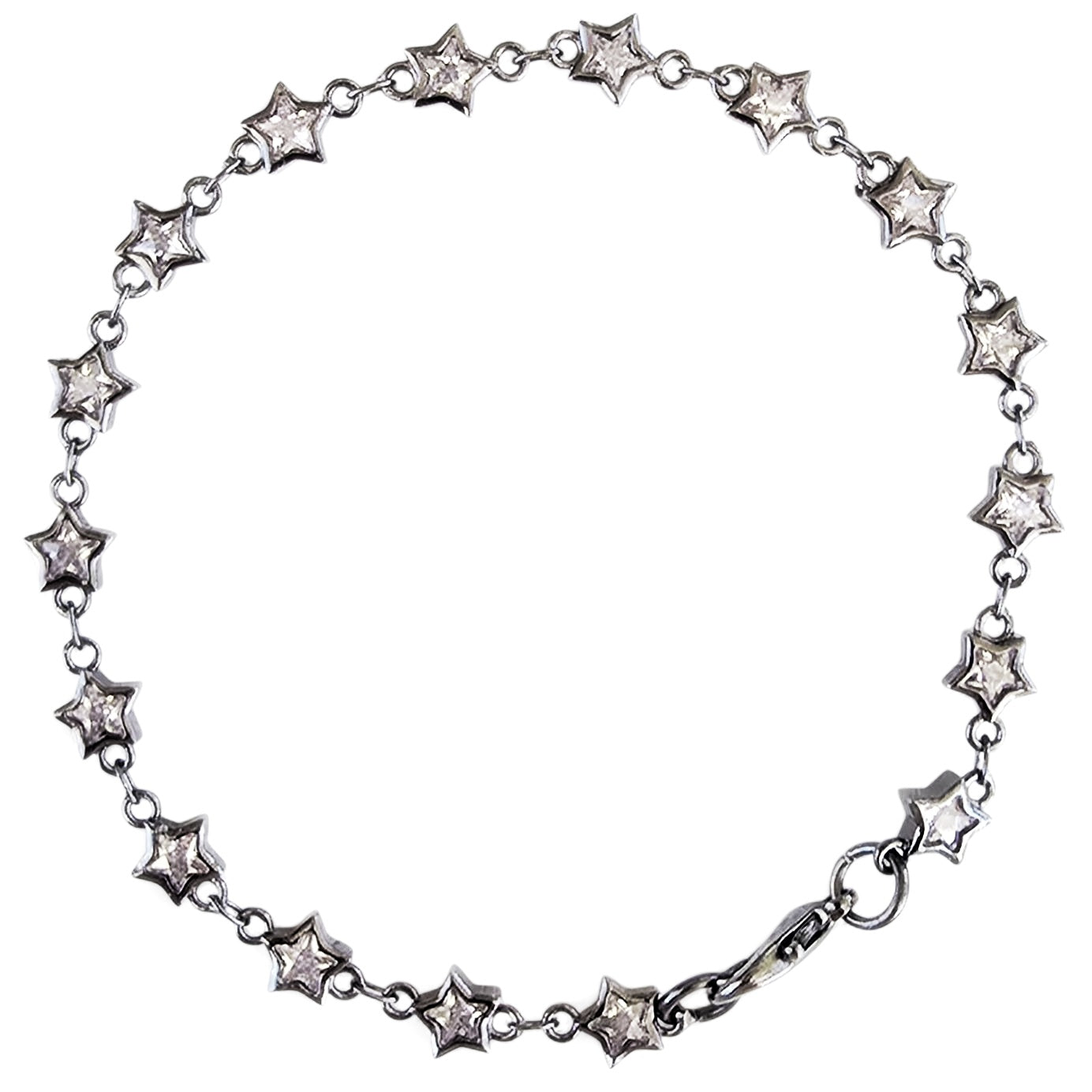 CZ Star Lariat Necklace And Bracelet Set