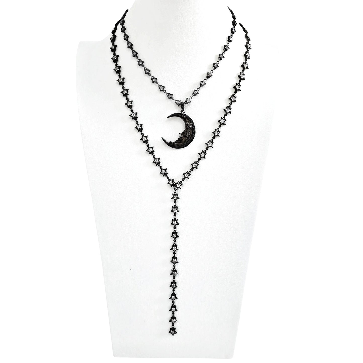 CZ Star Lariat Necklace And Bracelet Set