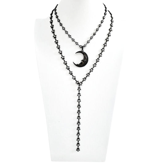 CZ Star Lariat Necklace And Bracelet Set