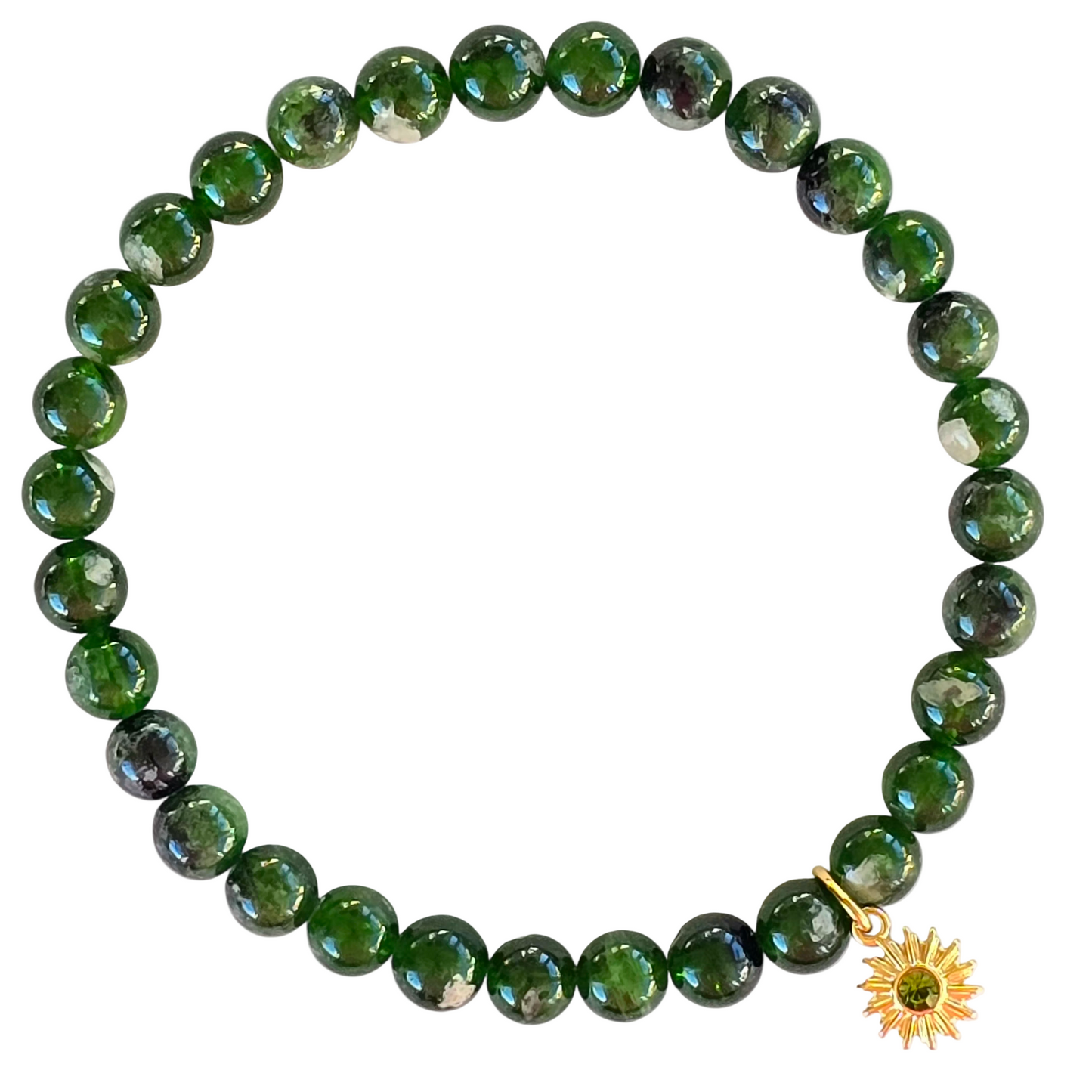 Chrome Diopside Charm Bracelet