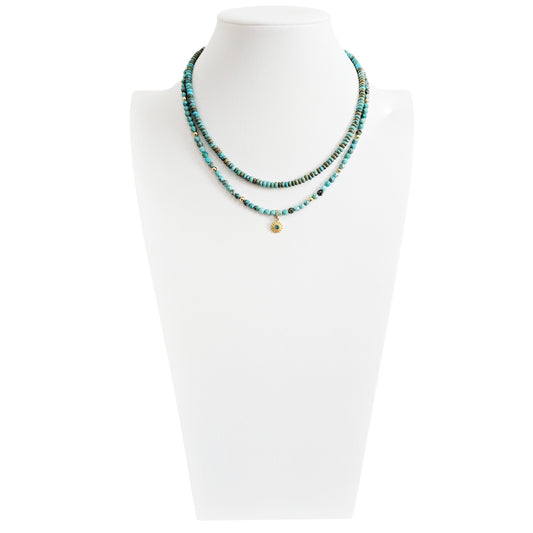 Dainty Minimalist Turquoise Gemstone Necklace Set