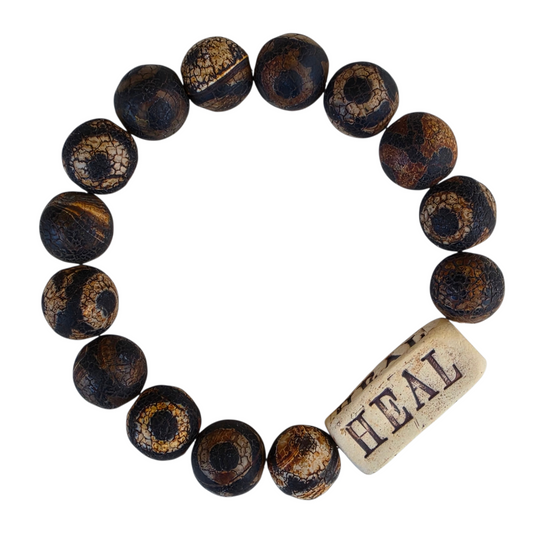 Men's "Heal" Mantra Intention Bracelet