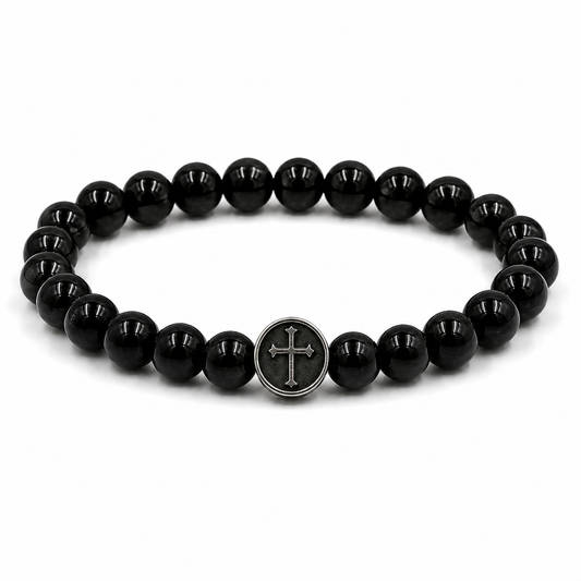 Black Tourmaline Cross Bracelet