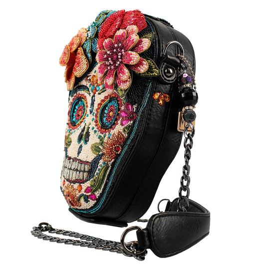 Mary Frances - Bella Noche Sugar Skull Beaded Floral Crossbody Handbag