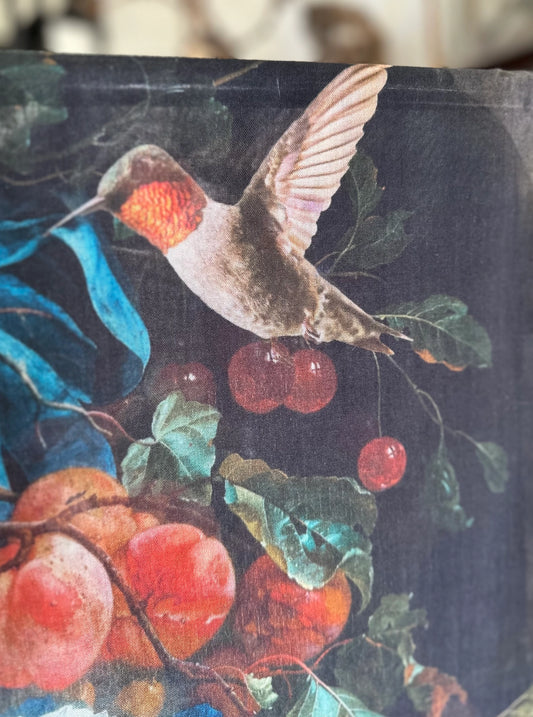 Flight of Fancy Floral Scarf with Hummingbirds Print Pre-Order Ships In September