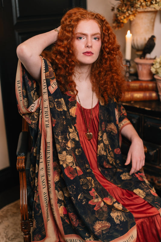 Heart of Gold Goddess Starduster Kimono w/ Sacred Heart Pre-Order Ships In September