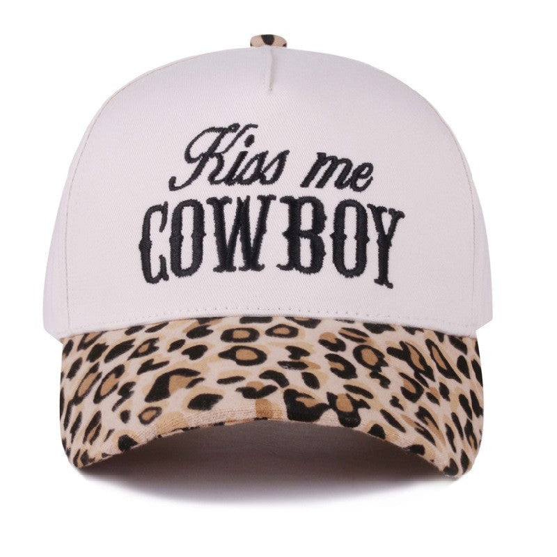 Kiss Me Cowboy Two Tone Canvas Cotton Cap & Colors - Available in 5 Colors