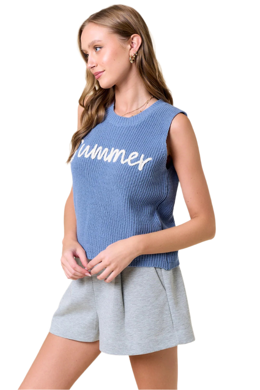 Round Neck Summer Sweater Tank Top