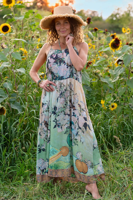 I Paint My Dream Van Gogh Bohéme Long Reversible Maxi Slip Dress - Pre Order - Ships in April