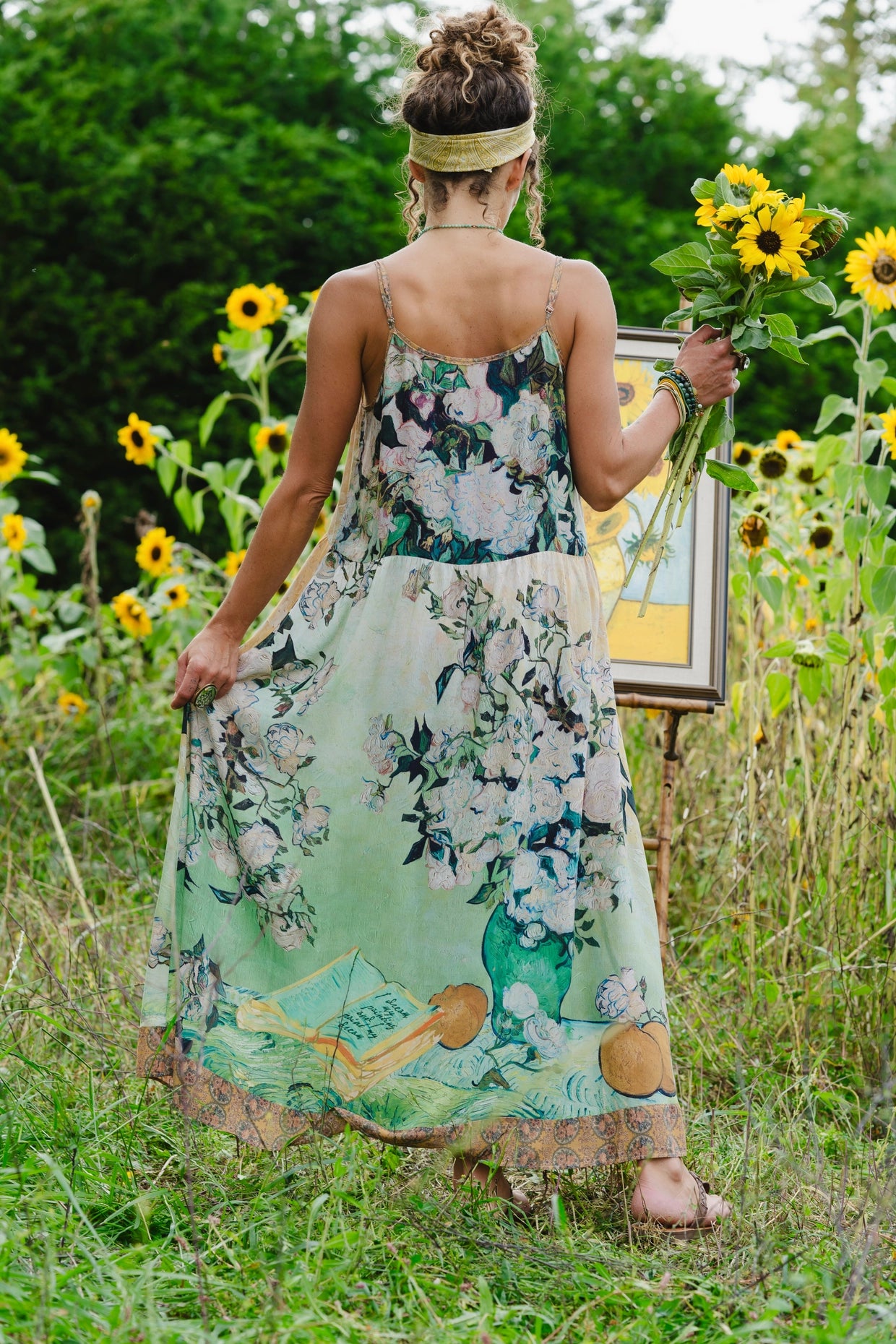 I Paint My Dream Van Gogh Bohéme Long Reversible Maxi Slip Dress - Pre Order - Ships in April