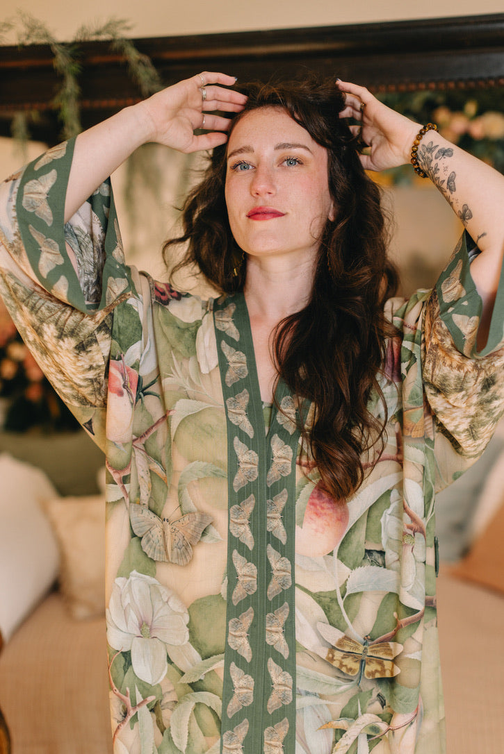 Fleur De Soleil Opera Duster Kimono Robe w/ Florals Pre-Order March 2026