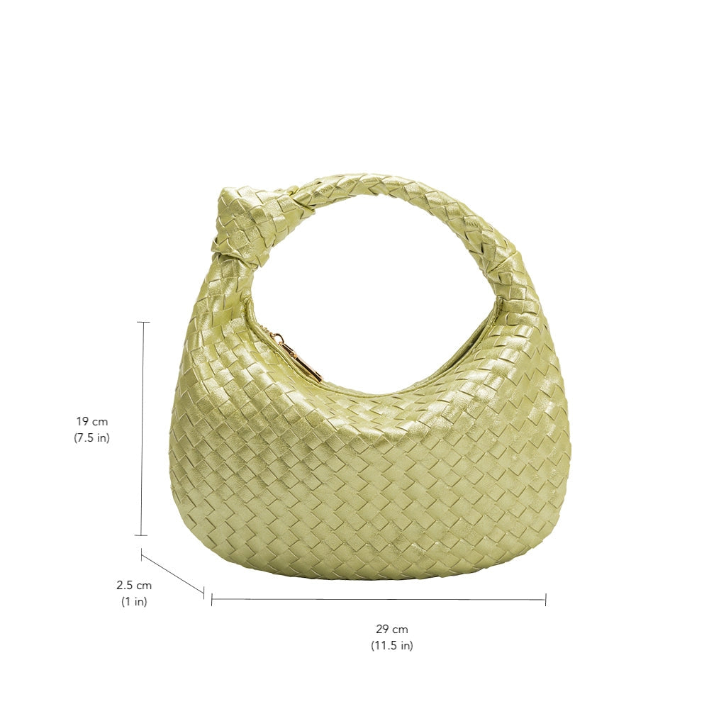 Melie Bianco Drew Small Metallic Midnight Recycled Vegan Top Handle Bag
