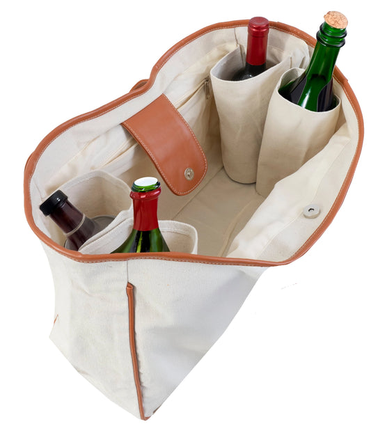 Canvas Wine Tote -  I Tend To Wine A Lot