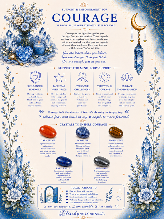Support & Empowerment For Courage Gemstone Bracelet Stack