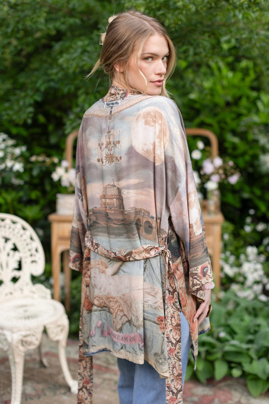 Imaginarium Bamboo Bohemian Kimono Cardigan with Belt Pre Order Ships February 2025