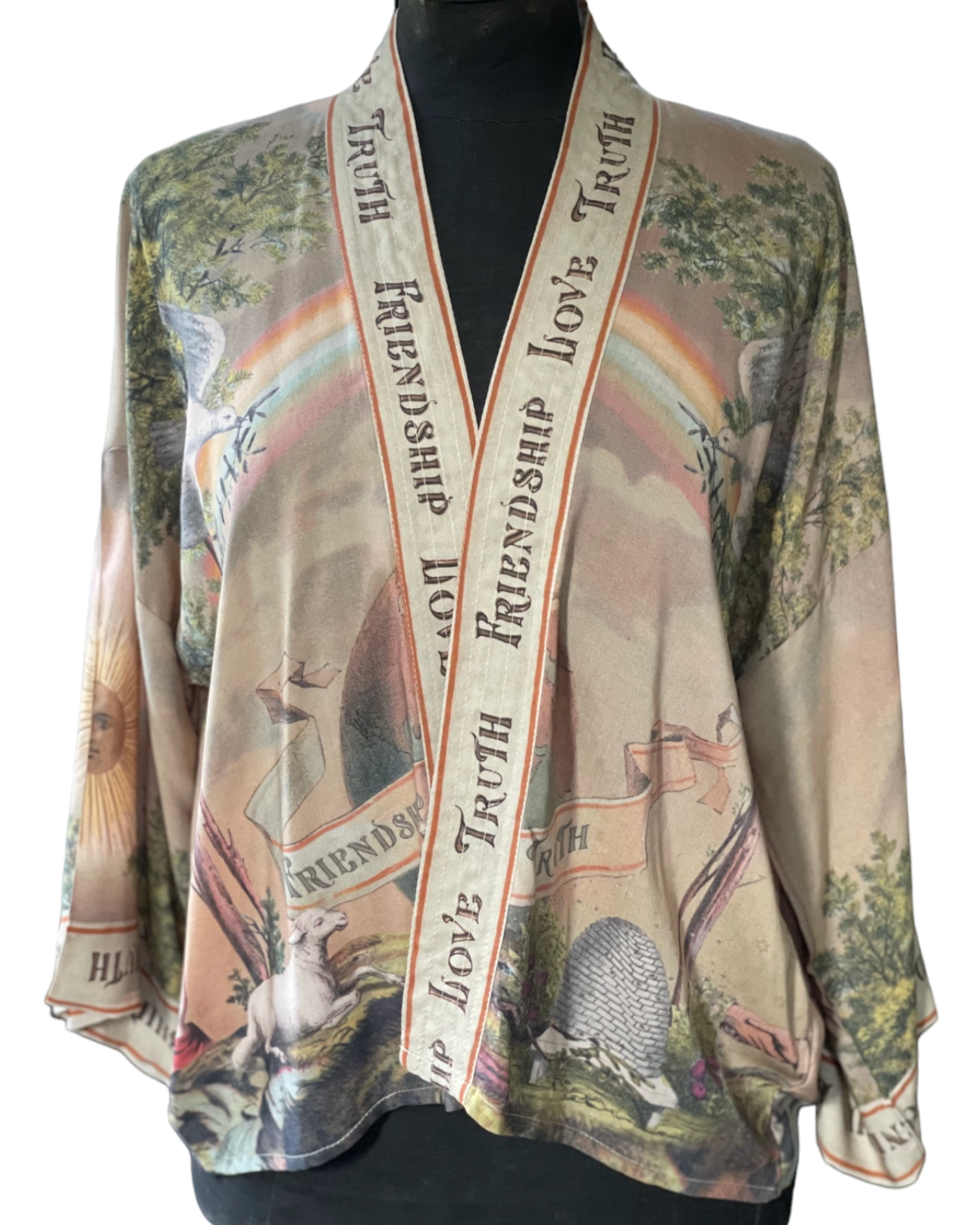 Friendship Love and Truth Vintage Wash (Cropped Length) Kimono
