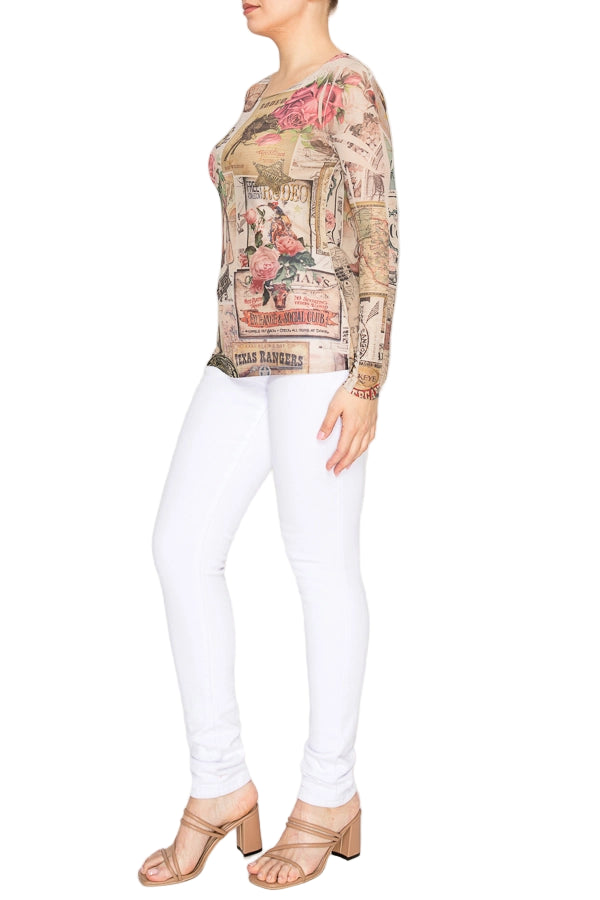 Rose West Minimalist Sheer All-Mesh Long Sleeve Top - Ships Late September