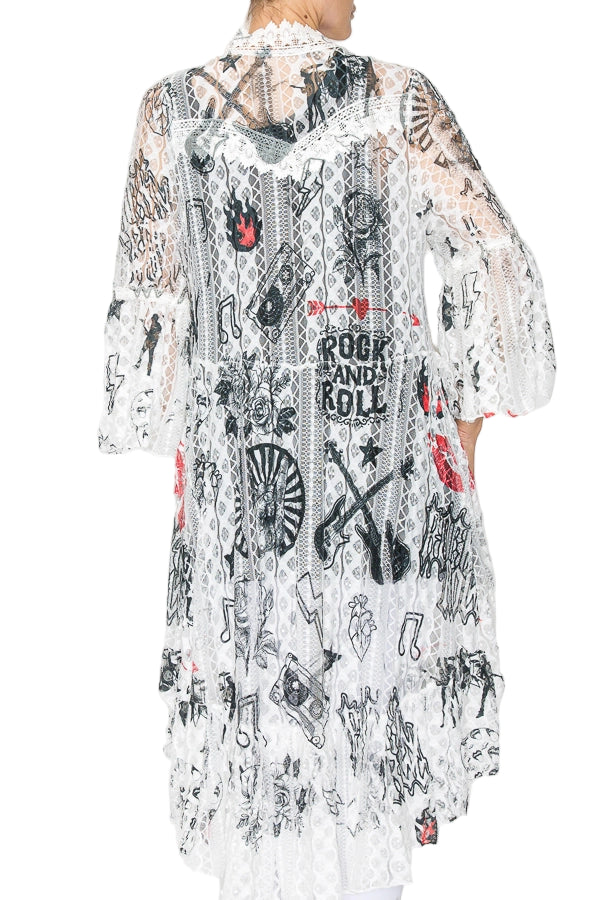 Rock and Roll Bohemian Hi Low Cardigan - Ships Late September
