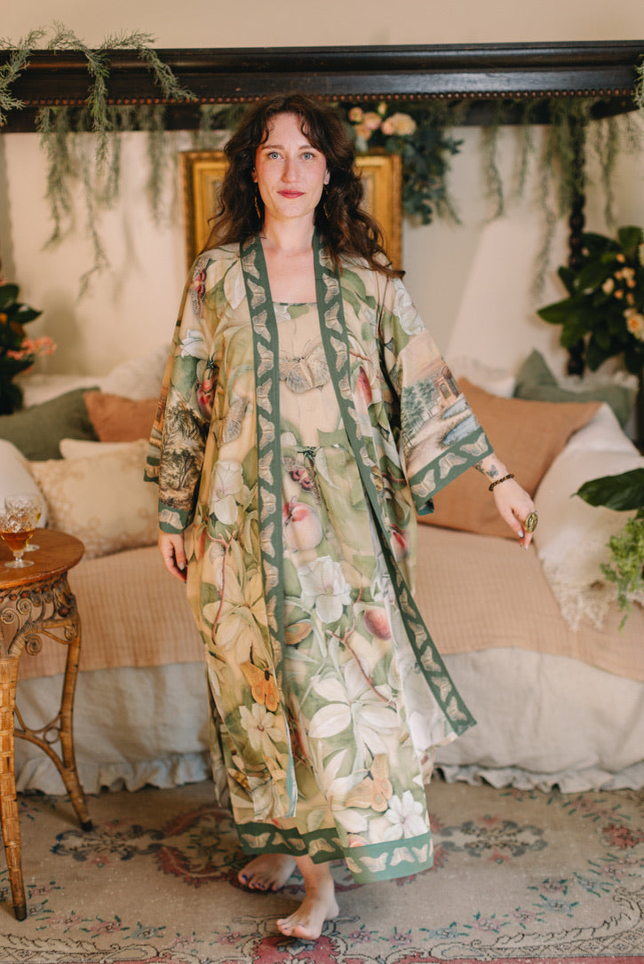Fleur De Soleil Bohéme Long Maxi Slip Dress w/ Florals Pre-Order March 2026