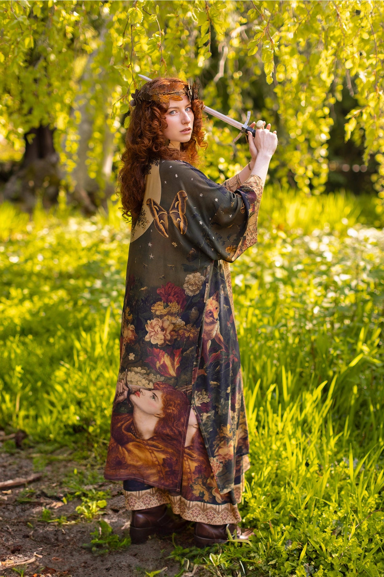 The Messenger Opera Duster Robe w/ Joan of Arc & Florals - Pre-Order Ships In September