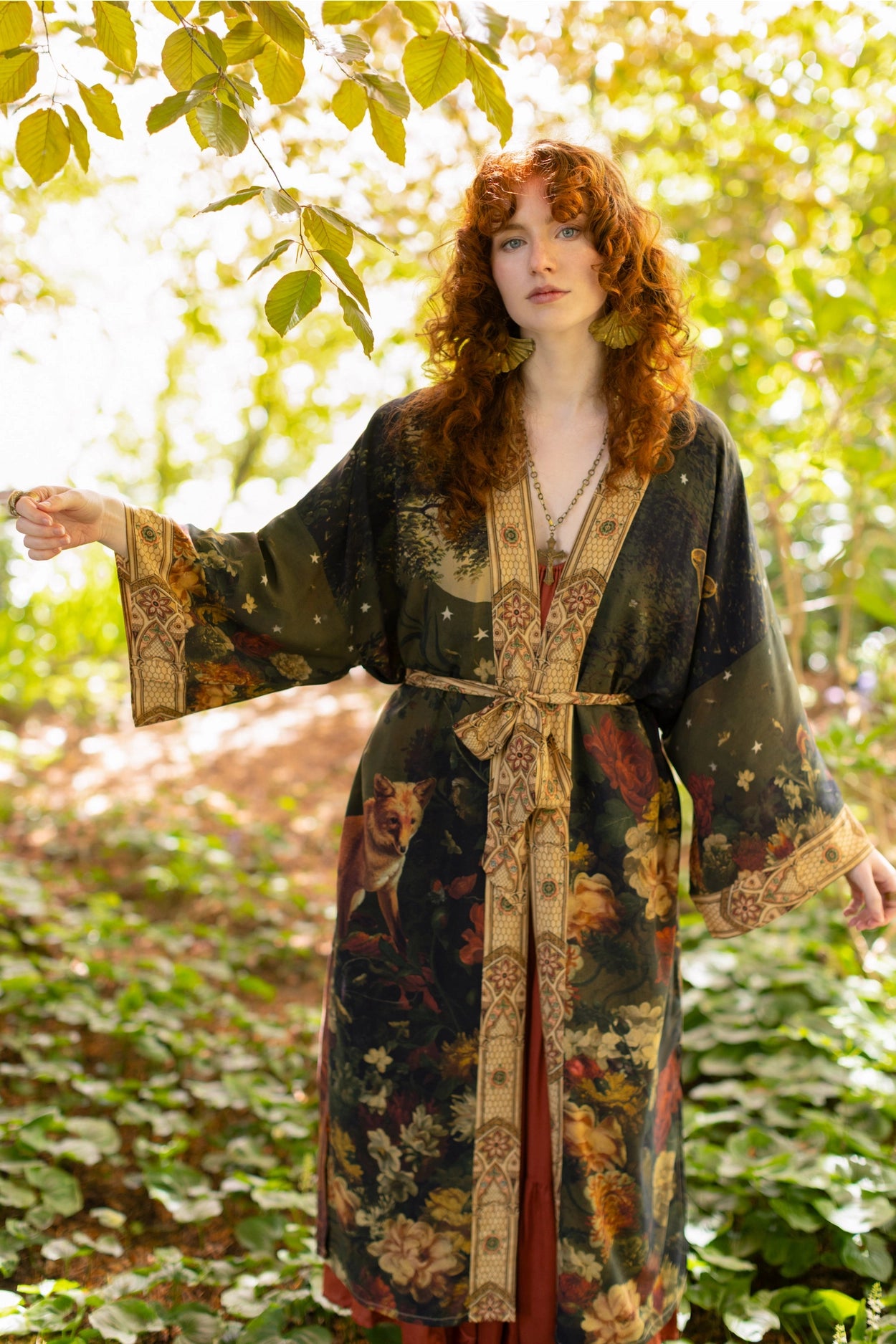 The Messenger Opera Duster Robe w/ Joan of Arc & Florals - Pre-Order Ships In September