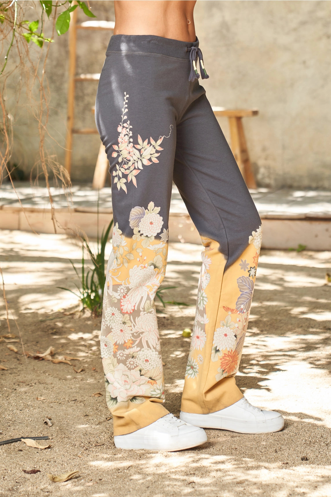 Paparazzi by Biz - French Terry Floral Lounge Pant with Raw Hem