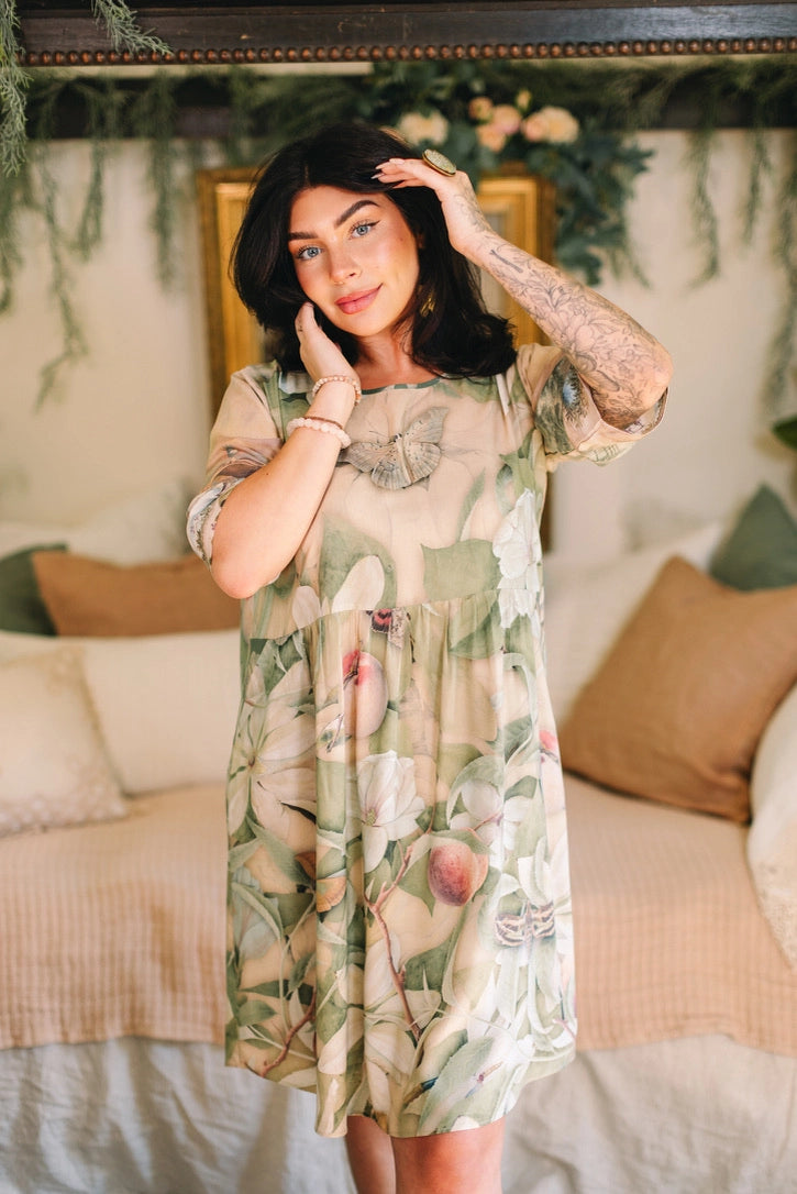Fleur De Soleil Artist Dress Tunic w/ Pockets & Florals Pre-Order March 2026