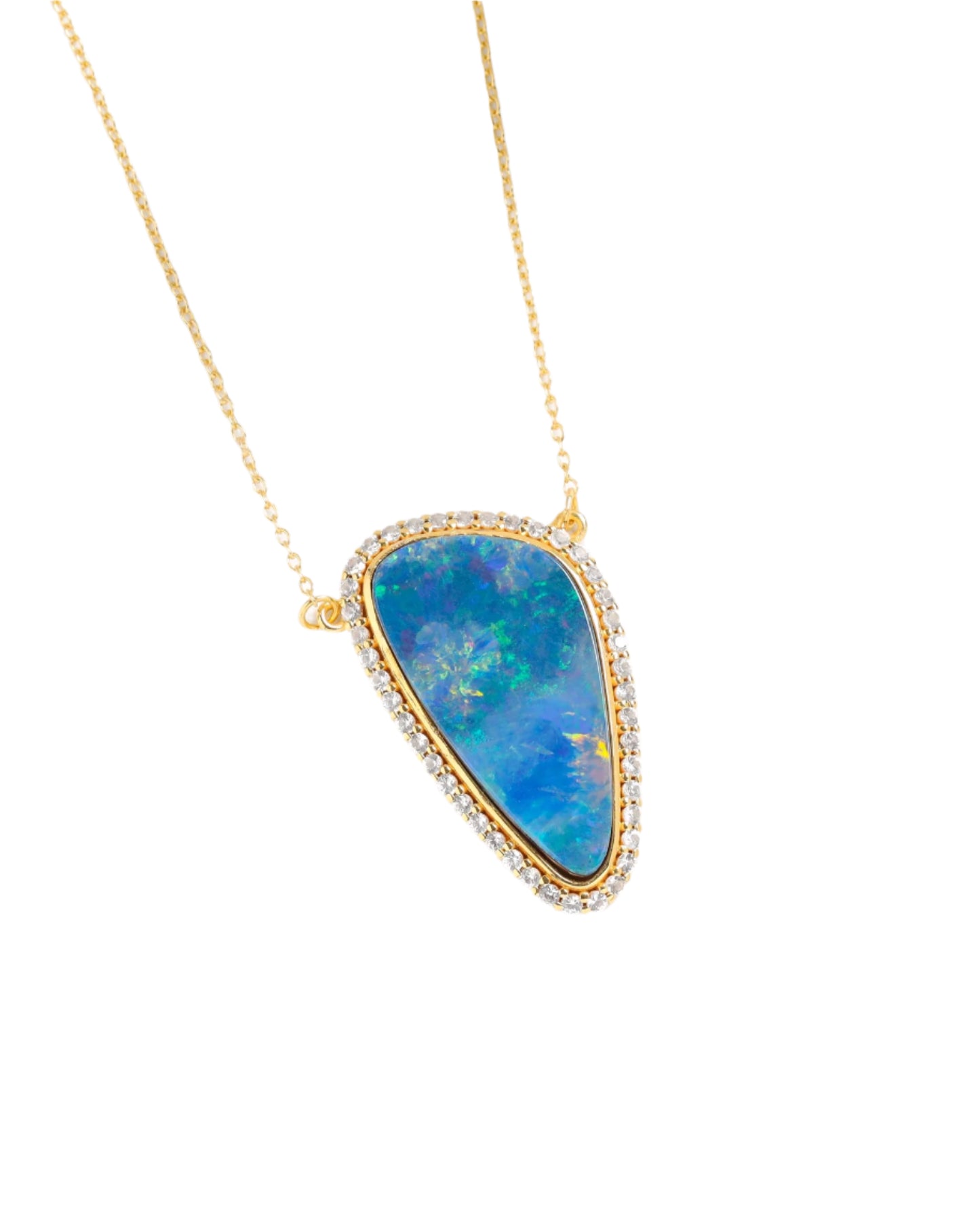 Australian Opal Halo Necklace Only 1 Available