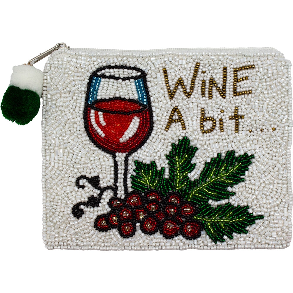 Wine A Bit Multi Beaded Coin Purse