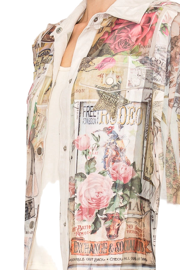 Rose West Buttery Faux Suede Mesh Trimmed Detailed Jacket - Ships Late September