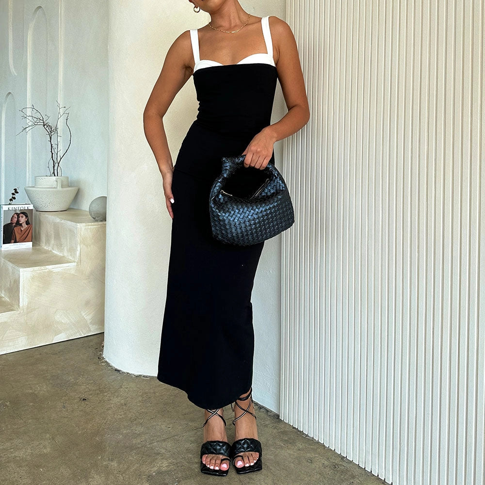 Melie Bianco Drew Small Metallic Midnight Recycled Vegan Top Handle Bag