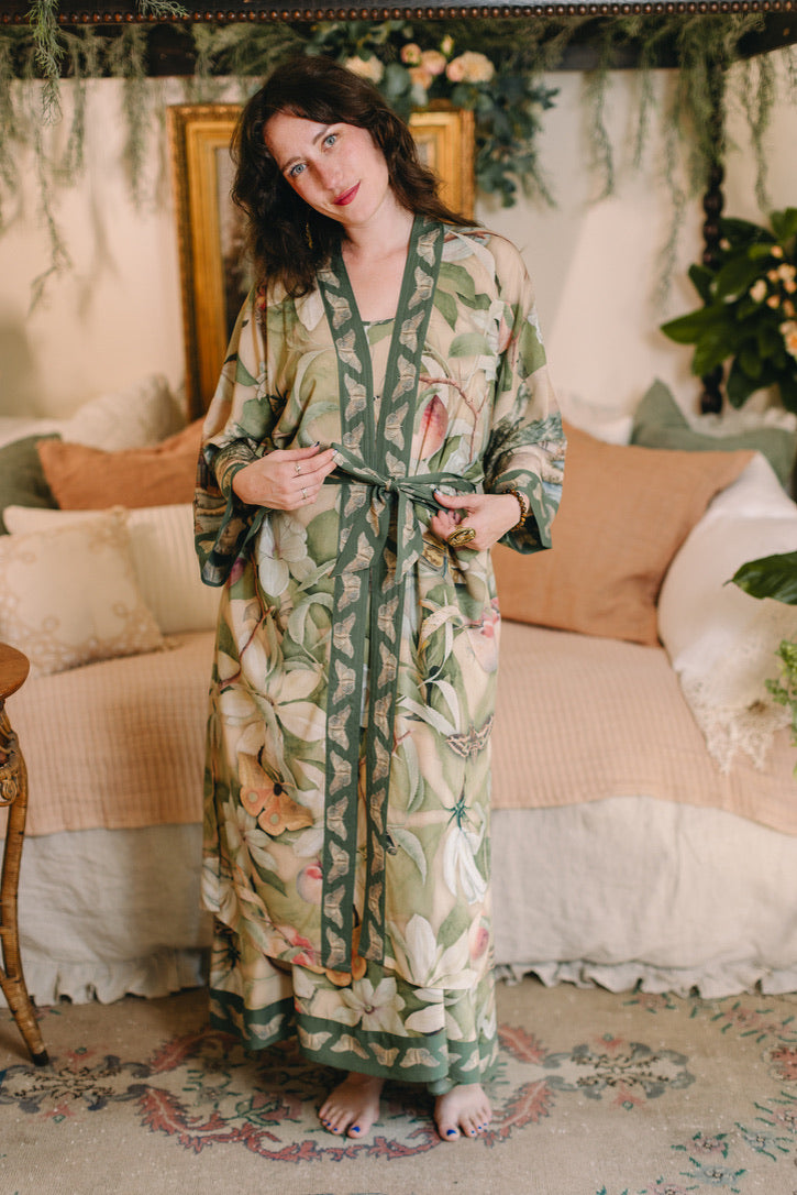 Fleur De Soleil Opera Duster Kimono Robe w/ Florals Pre-Order March 2026